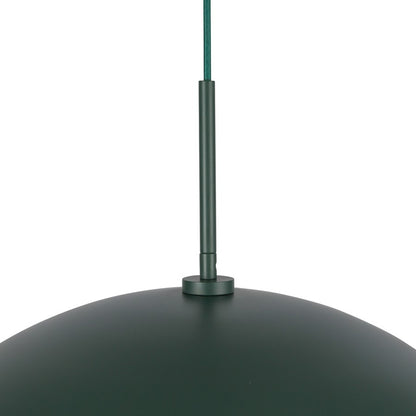 Kuzco Regent 19" Socket Pendant, Pine Green/Steel Shade