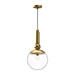 Alora Mood Delilah 1 Light 10" Pendant, Brushed Gold/Clear/Clear - PD560510BGCL