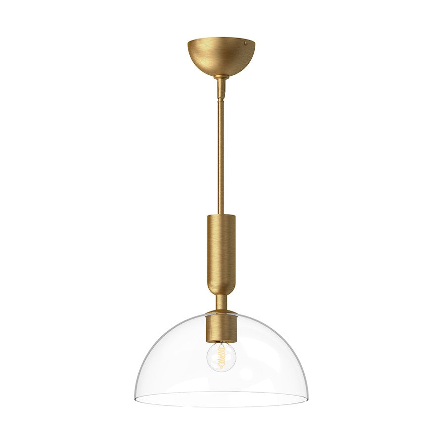 Alora Mood Jude 1 Light 12" Pendant, Brushed Gold/Clear/Clear - PD563012BGCL