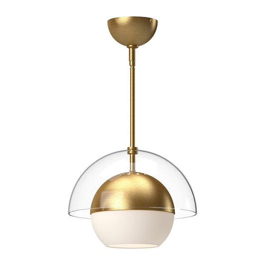 Alora Mood Lucy 1 Light 12" Pendant, Brushed Gold/Opal Matte/Opal - PD568212BGOP