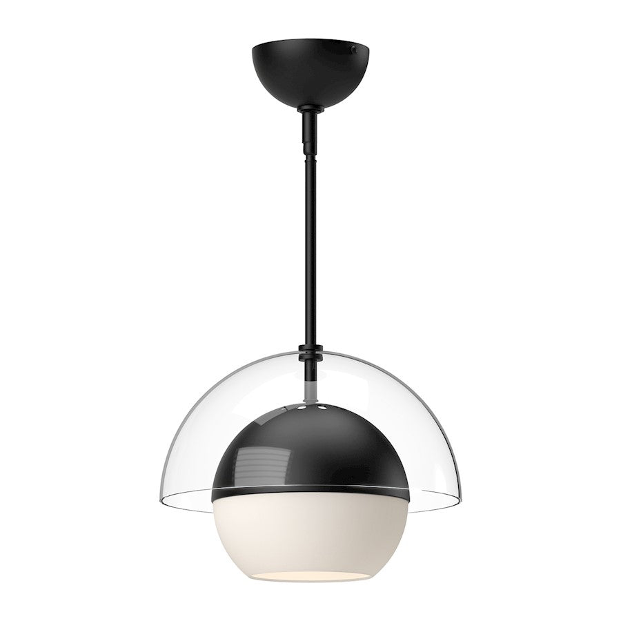 Alora Mood Lucy 1 Light 12" Pendant, Matte Black/Opal Matte/Opal - PD568212MBOP