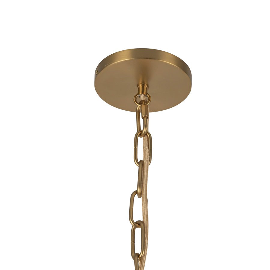 Kuzco Cherise 7" Socket Pendant, Gold/Glossy Ribbed Opal Glass