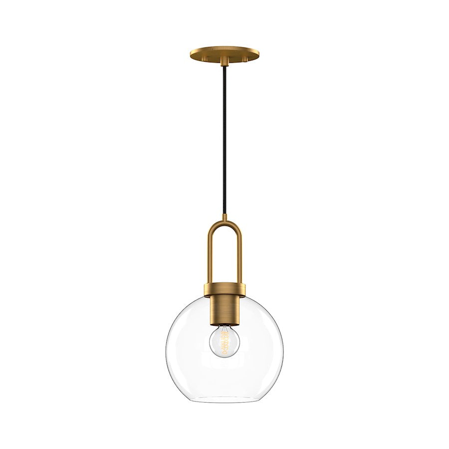 Alora Mood Soji 1 Light 8" Pendant, Gold/Clear - PD601608AGCL