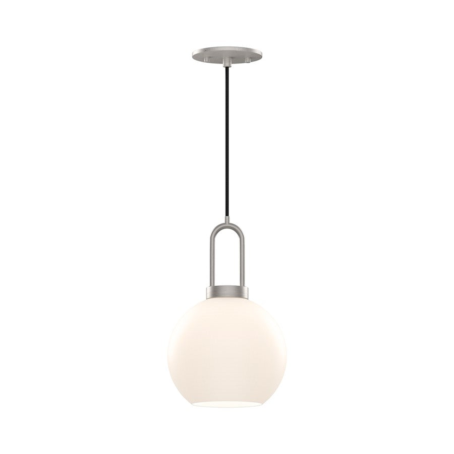 Alora Mood Soji 1Lt 8" Pendant, Nickel/Opal - PD601608BNOP