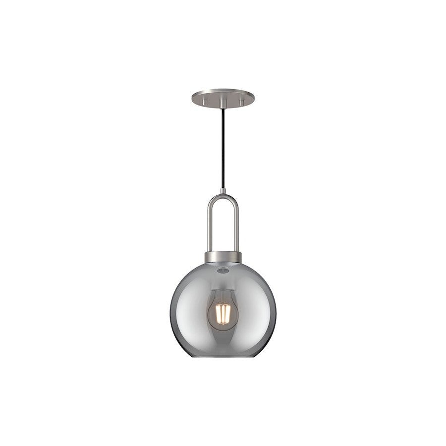 Alora Mood Soji 1Lt 8" Pendant, Nickel/Smoke - PD601608BNSM