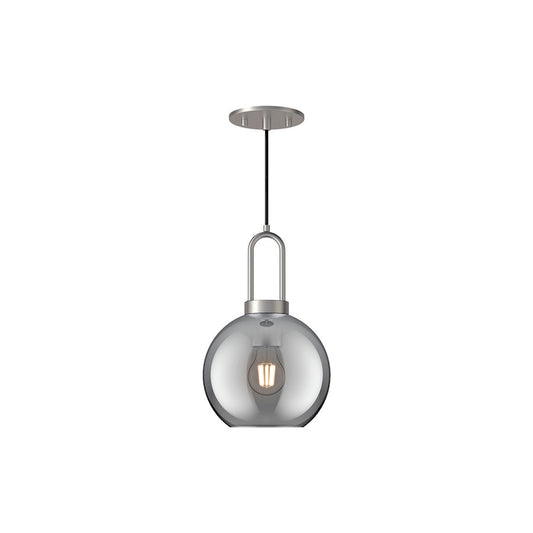 Alora Mood Soji 1Lt 8" Pendant, Nickel/Smoke - PD601608BNSM