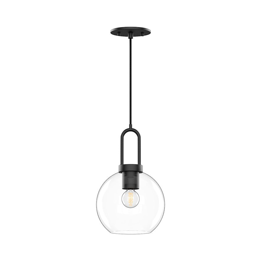 Alora Mood Soji 1Lt 8" Pendant, Clear/Black - PD601608MBCL