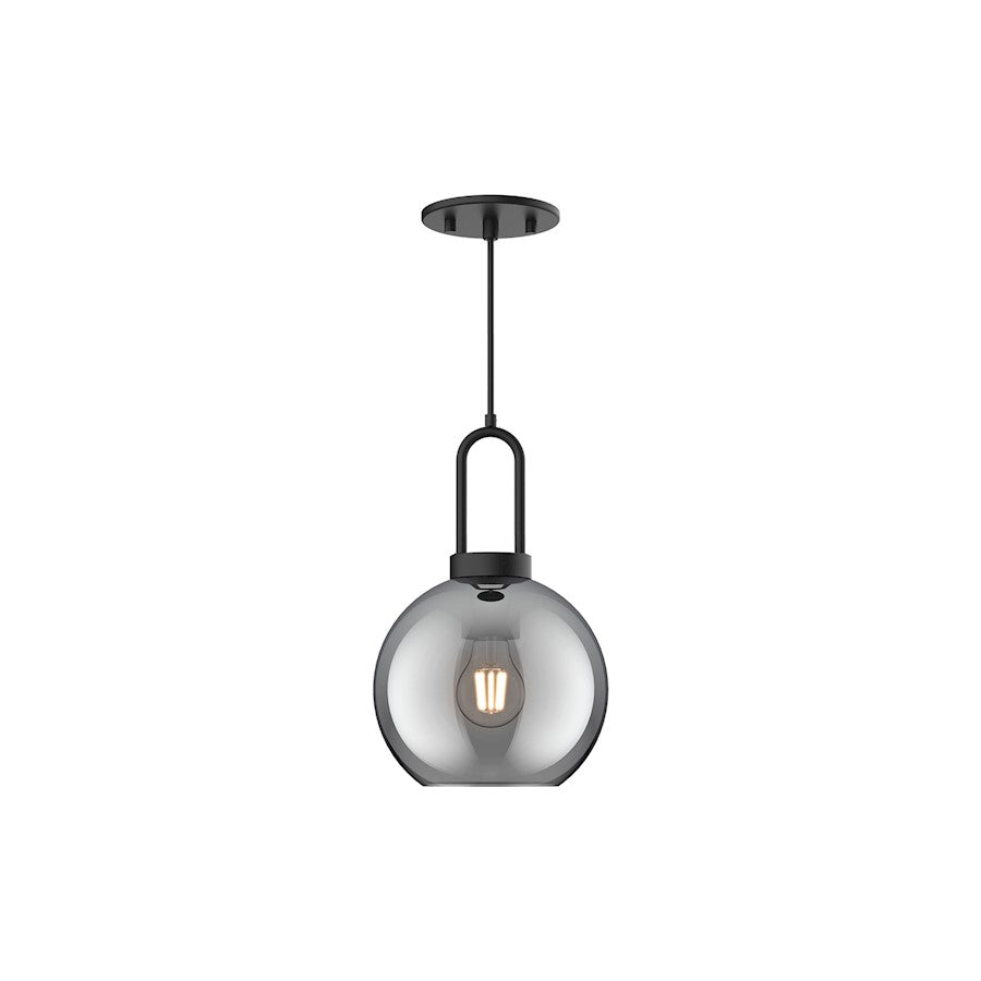 Alora Mood Soji 1Lt 8" Pendant, Black/Clear - PD601608MBSM