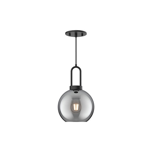 Alora Mood Soji 1Lt 8" Pendant, Black/Clear - PD601608MBSM