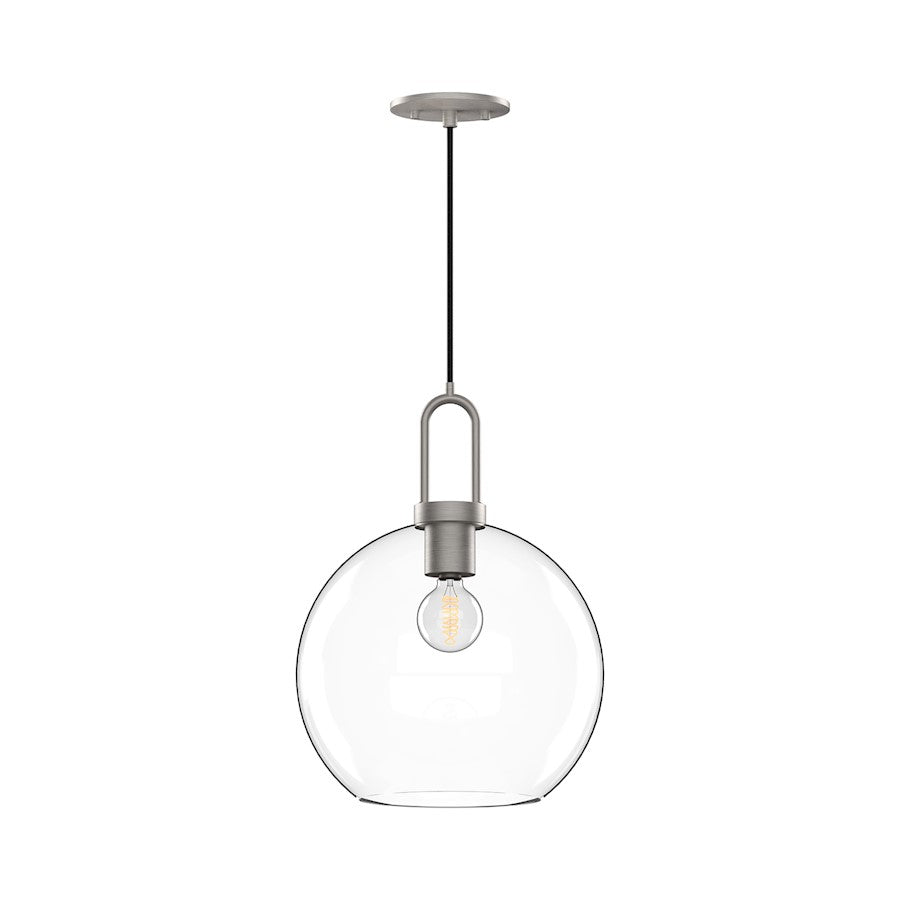 Alora Mood Soji 1Lt 10" Pendant, Nickel/Clear - PD601710BNCL