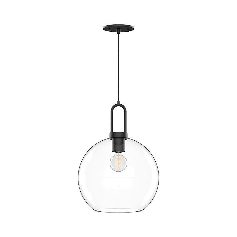 Alora Mood Soji 1Lt 10" Pendant, Clear/Black- PD601710MBCL