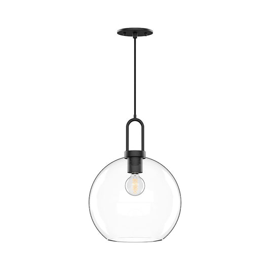 Alora Mood Soji 1Lt 10" Pendant, Clear/Black- PD601710MBCL