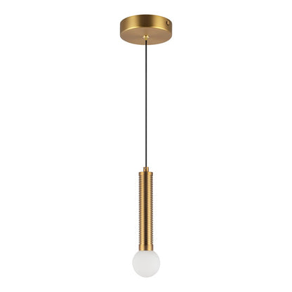 Kuzco Arden 9" LED Pendant, Brushed Gold/Opal Glass