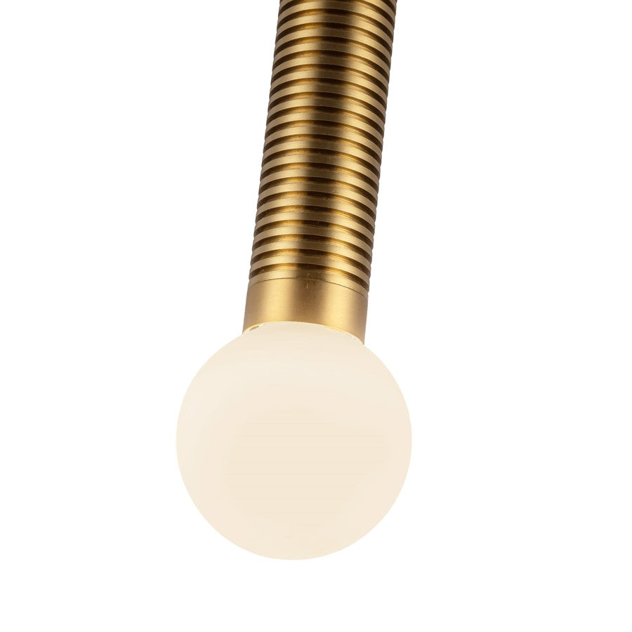 Kuzco Arden 9" LED Pendant, Brushed Gold/Opal Glass