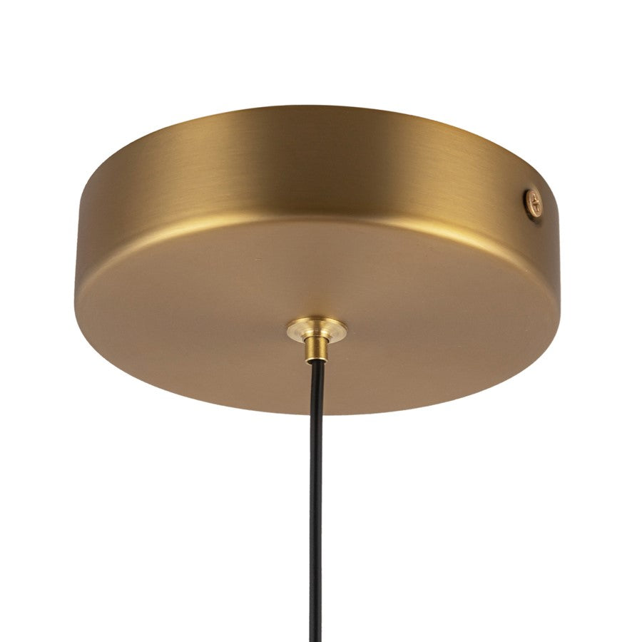 Kuzco Arden 9" LED Pendant, Brushed Gold/Opal Glass