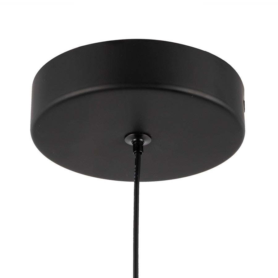 Kuzco Arden 9" LED Pendant, Matte Black/Opal Glass