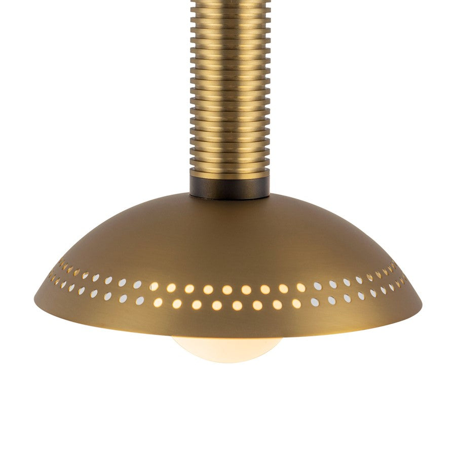 Kuzco Arden 9" (With) LED Pendant, Gold/Opal Glass/Steel