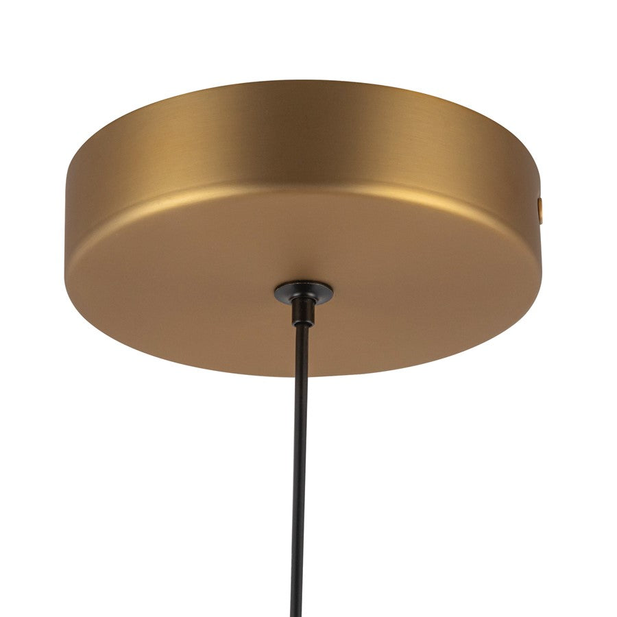 Kuzco Arden 9" (With) LED Pendant, Gold/Opal Glass/Steel