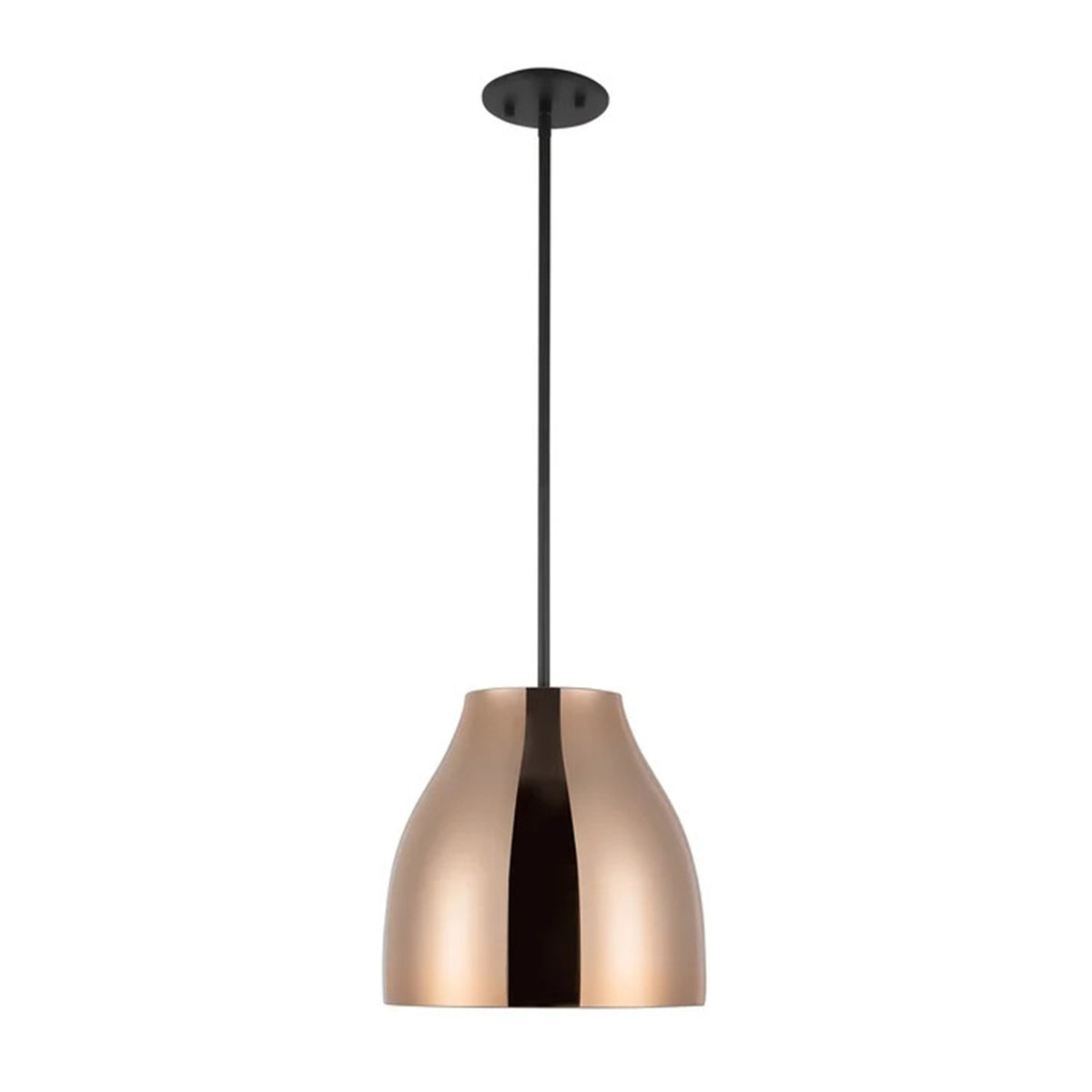 Kuzco Trinity 12in 1-Light LED Pendant | Modern Black and Copper with Frosted Acrylic Diffuser | Kitchen Island & Dining Room | Model PD62012-BK-CP