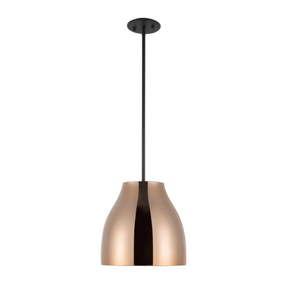Kuzco Trinity 12in 1-Light LED Pendant | Modern Black and Copper with Frosted Acrylic Diffuser | Kitchen Island & Dining Room | Model PD62012-BK-CP