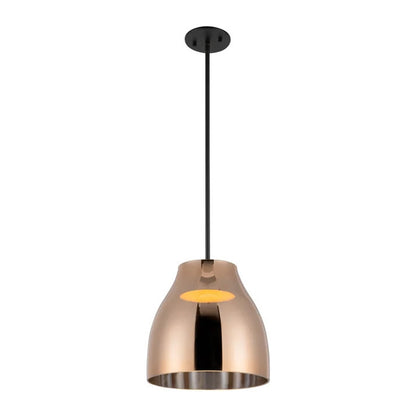 Kuzco Trinity 12in 1-Light LED Pendant | Modern Black and Copper with Frosted Acrylic Diffuser | Kitchen Island & Dining Room | Model PD62012-BK-CP