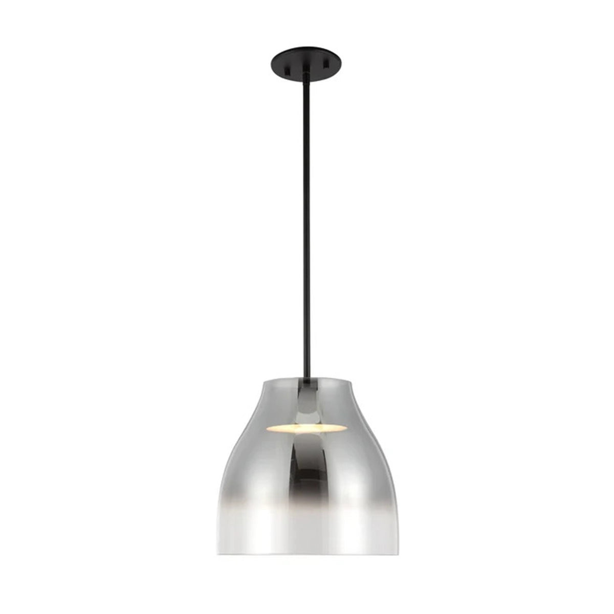 Kuzco Trinity 12in LED Pendant | Black Smoked Frosted Acrylic | Kitchen Island & Dining Room | 1700lm, 3000K, Dimmable | Model PD62012-BK-SM