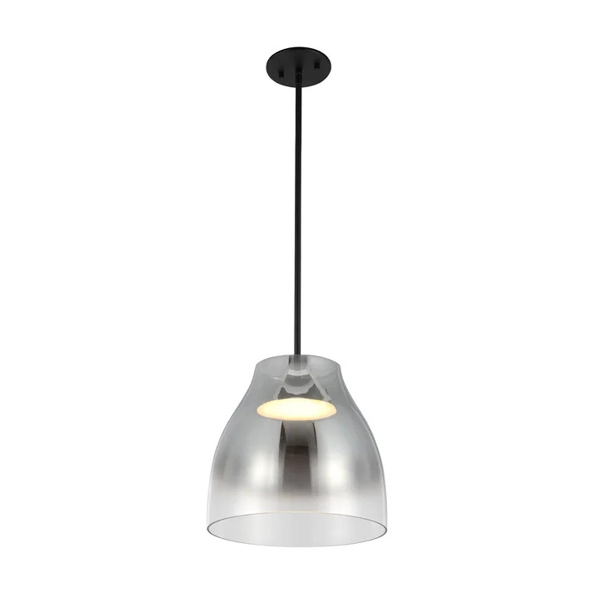 Kuzco Trinity 12in LED Pendant | Black Smoked Frosted Acrylic | Kitchen Island & Dining Room | 1700lm, 3000K, Dimmable | Model PD62012-BK-SM