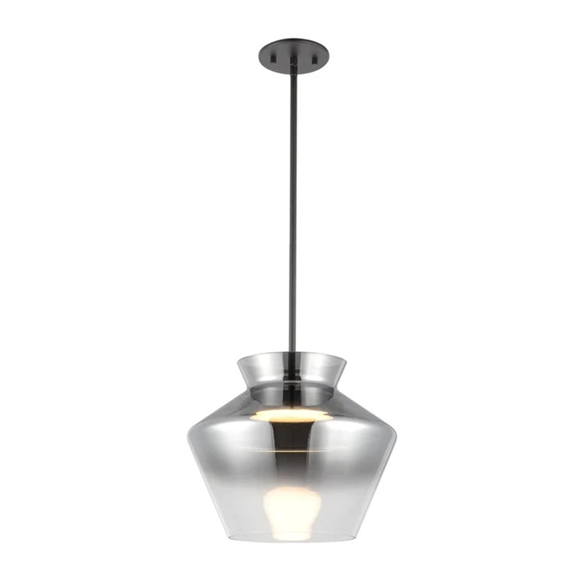 Kuzco Trinity 13in LED Pendant | Black and Smoked Frosted Acrylic Diffuser | Kitchen Island & Dining Room | 10.88 x 13.12 in | Model PD62013-BK-SM