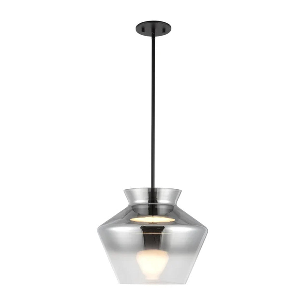 Kuzco Trinity 13in LED Pendant | Black and Smoked Frosted Acrylic Diffuser | Kitchen Island & Dining Room | 10.88 x 13.12 in | Model PD62013-BK-SM