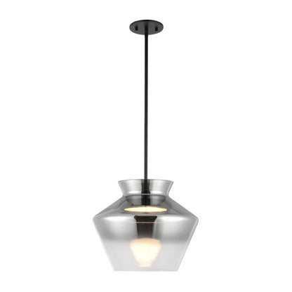 Kuzco Trinity 13in LED Pendant | Black and Smoked Frosted Acrylic Diffuser | Kitchen Island & Dining Room | 10.88 x 13.12 in | Model PD62013-BK-SM
