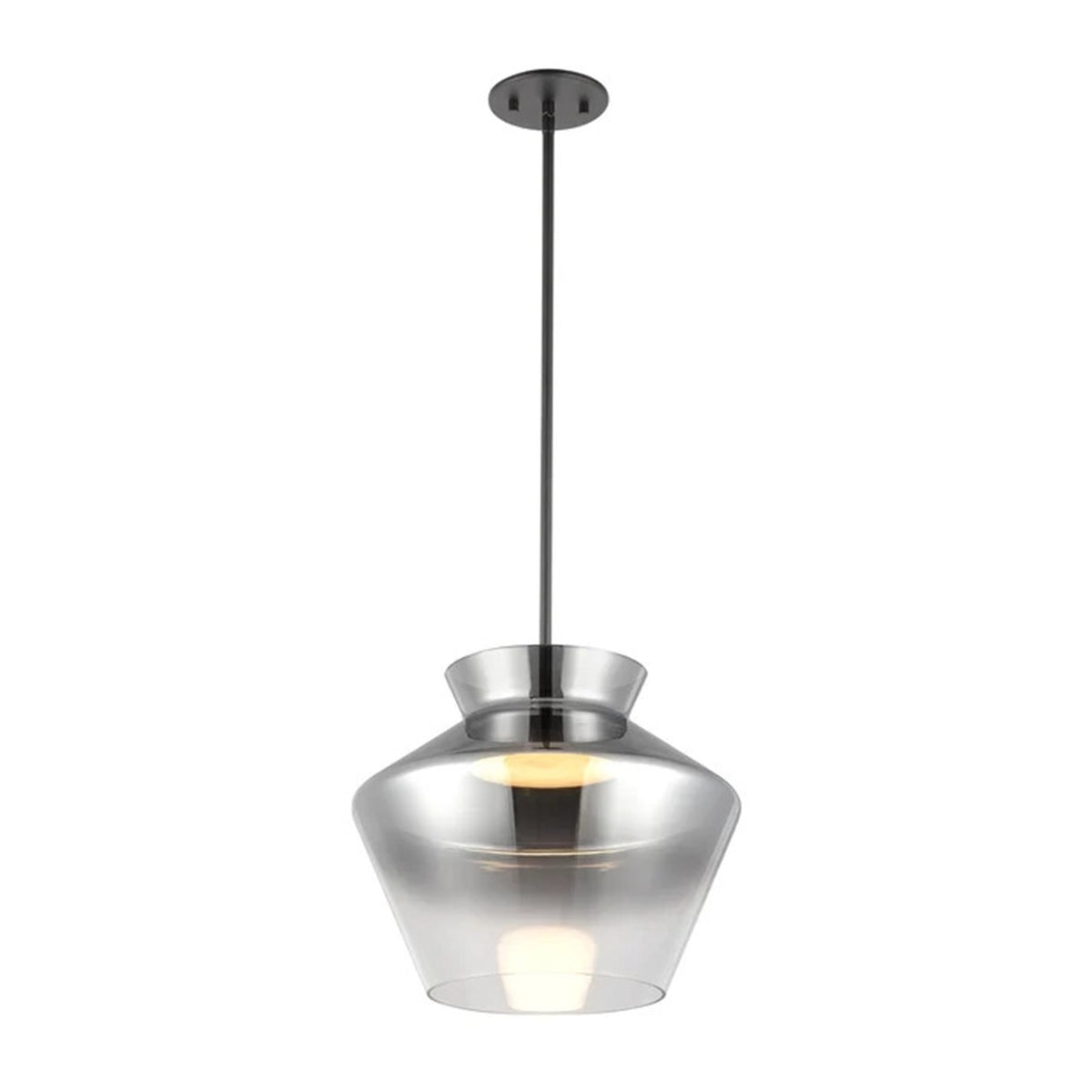 Kuzco Trinity 13in LED Pendant | Black and Smoked Frosted Acrylic Diffuser | Kitchen Island & Dining Room | 10.88 x 13.12 in | Model PD62013-BK-SM