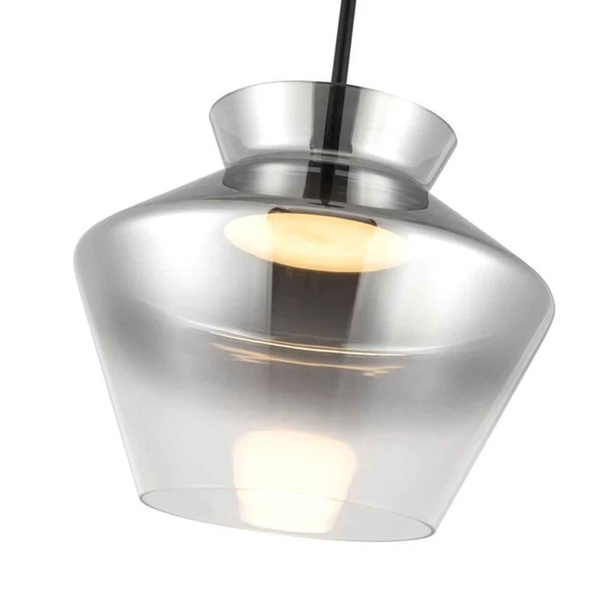Kuzco Trinity 13in LED Pendant | Black and Smoked Frosted Acrylic Diffuser | Kitchen Island & Dining Room | 10.88 x 13.12 in | Model PD62013-BK-SM
