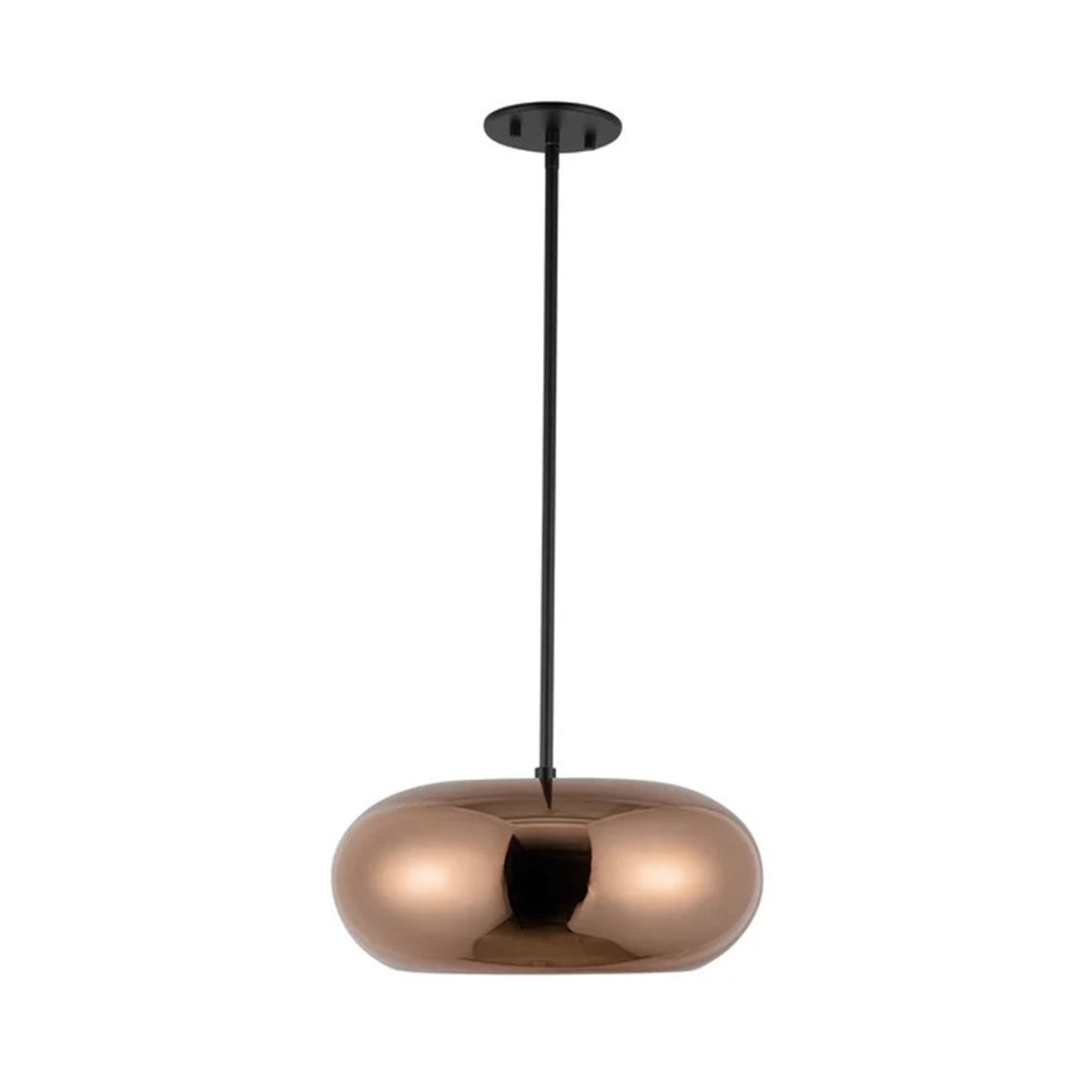 Kuzco Trinity 14in 1-Light Pendant | Black/Copper and Frosted Acrylic Diffuser | Kitchen Island & Dining Room | 1700lm 3000K | Model PD62014-BK-CP