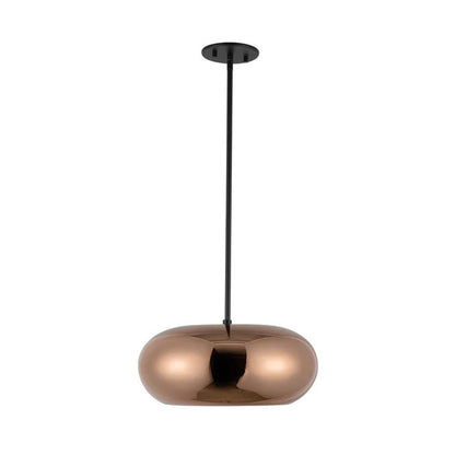 Kuzco Trinity 14in 1-Light Pendant | Black/Copper and Frosted Acrylic Diffuser | Kitchen Island & Dining Room | 1700lm 3000K | Model PD62014-BK-CP