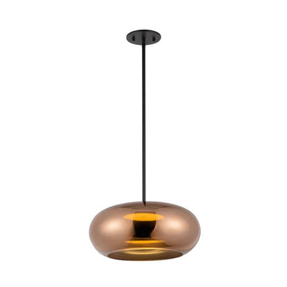 Kuzco Trinity 14in 1-Light Pendant | Black/Copper and Frosted Acrylic Diffuser | Kitchen Island & Dining Room | 1700lm 3000K | Model PD62014-BK-CP