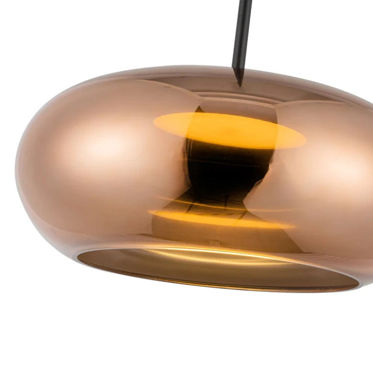 Kuzco Trinity 14in 1-Light Pendant | Black/Copper and Frosted Acrylic Diffuser | Kitchen Island & Dining Room | 1700lm 3000K | Model PD62014-BK-CP
