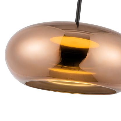 Kuzco Trinity 14in 1-Light Pendant | Black/Copper and Frosted Acrylic Diffuser | Kitchen Island & Dining Room | 1700lm 3000K | Model PD62014-BK-CP
