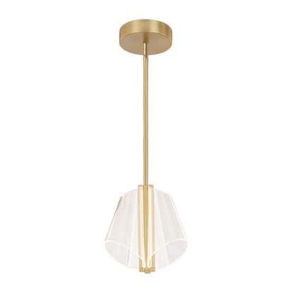 Kuzco Mulberry 11" LED Pendant, Brushed Gold/Light Guide