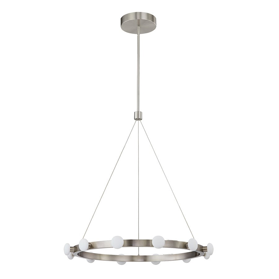 Kuzco Rezz 28" LED Pendant, Brushed Nickel/Opal - PD63428-BN