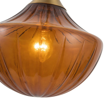Kuzco Farrah 12" Gold Pendant, Brushed Gold/Amber