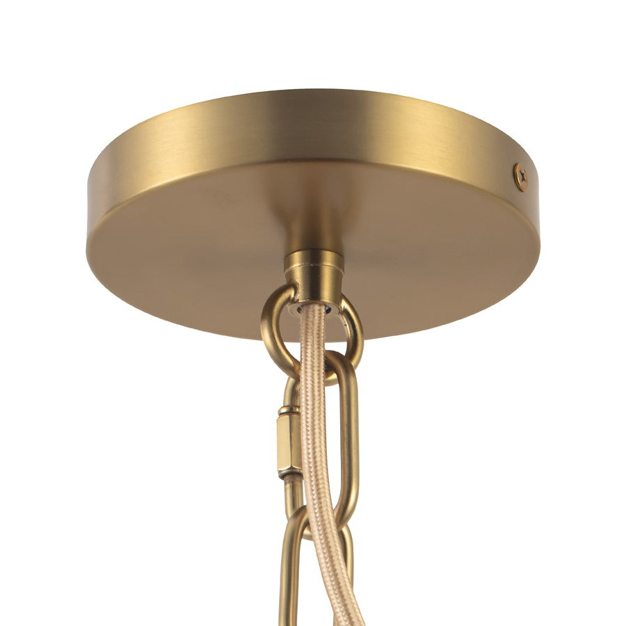 Kuzco Farrah 12" Gold Pendant, Brushed Gold/Amber