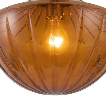 Kuzco Farrah 12" Black Pendant, Matte Black/Amber