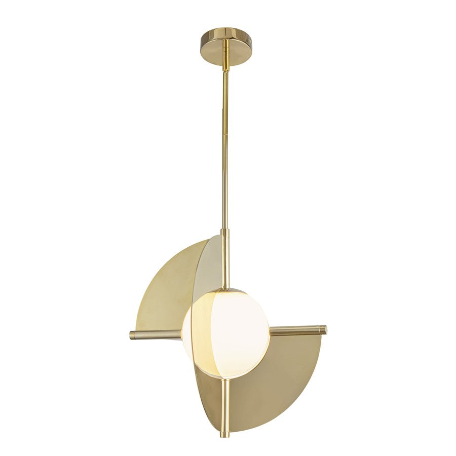 Kuzco Scorpio 16" LED Pendant, Metallic Brass/Opal Glass - PD65116-MRB-OP-UNV