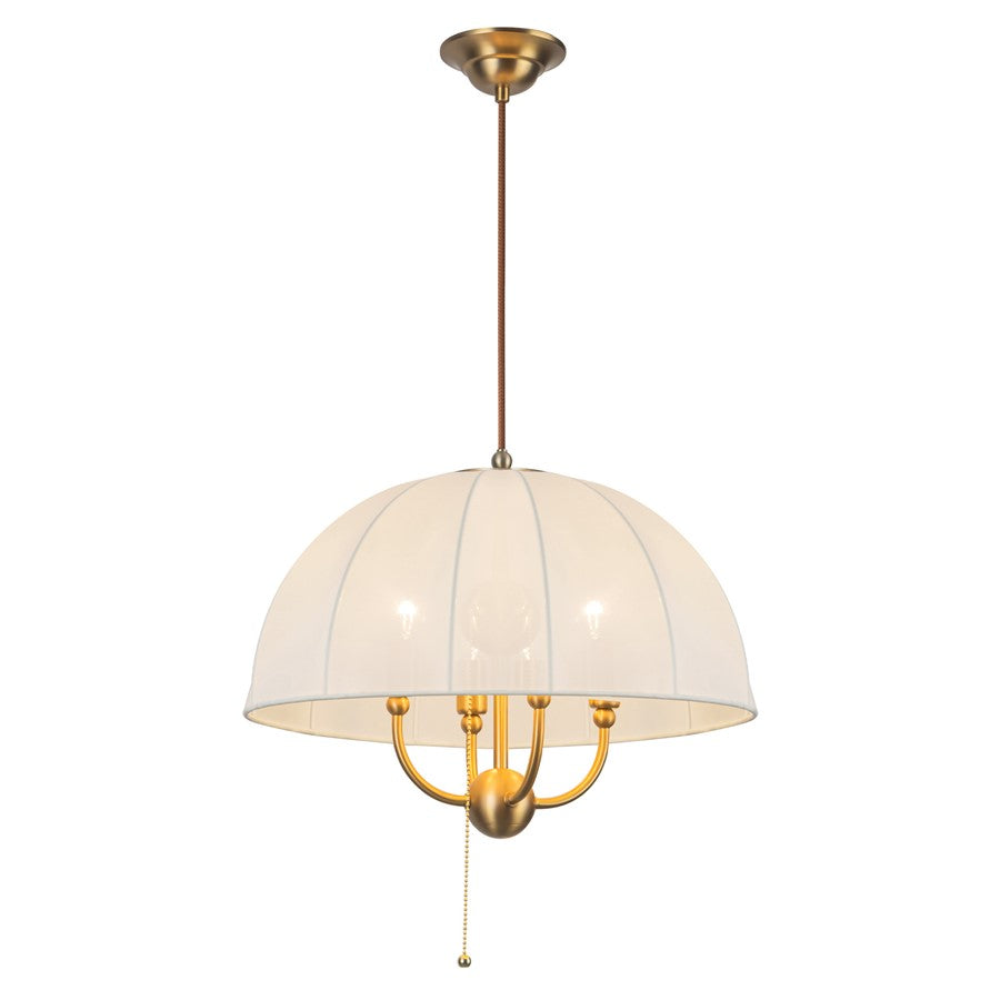 Kuzco Crosby 18" Socket Pendant, Brushed Gold/Spandex Shade