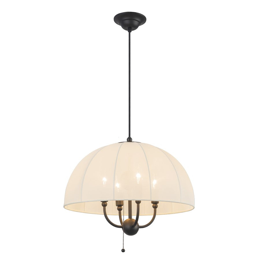 Kuzco Crosby 18" Socket Pendant, Matte Black/Spandex Shade