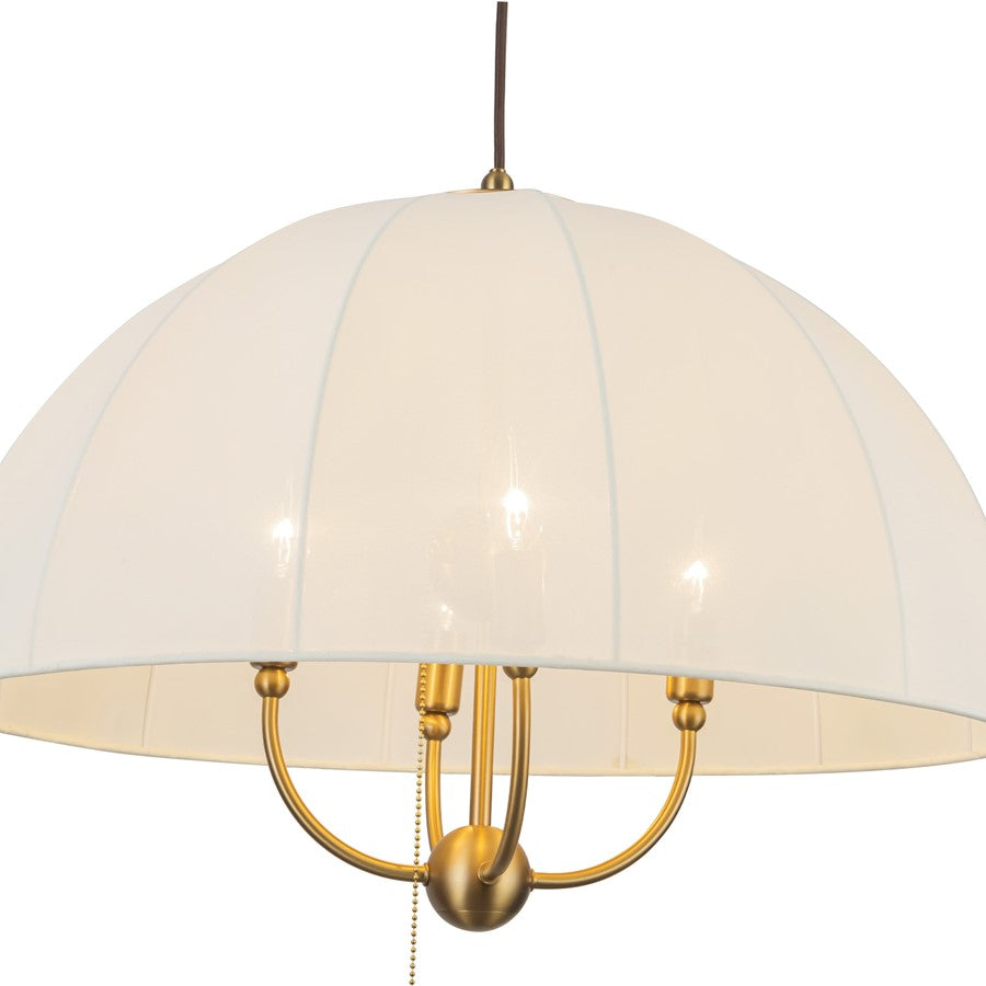 Kuzco Crosby 24" Socket Pendant, Brushed Gold/Spandex Shade