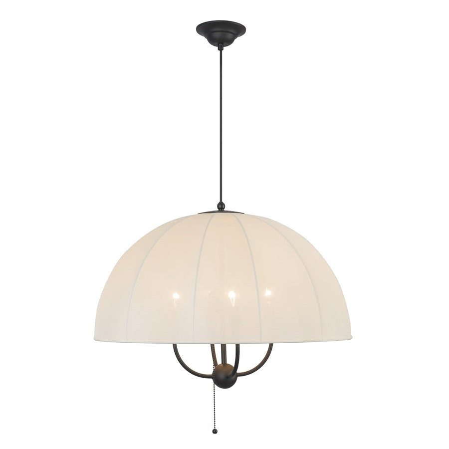 Kuzco Crosby 24" Socket Pendant, Matte Black/Spandex Shade - PD661424MB