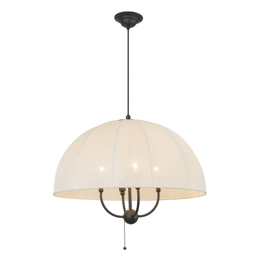 Kuzco Crosby 24" Socket Pendant, Matte Black/Spandex Shade