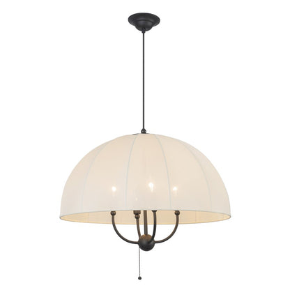 Kuzco Crosby 24" Socket Pendant, Matte Black/Spandex Shade