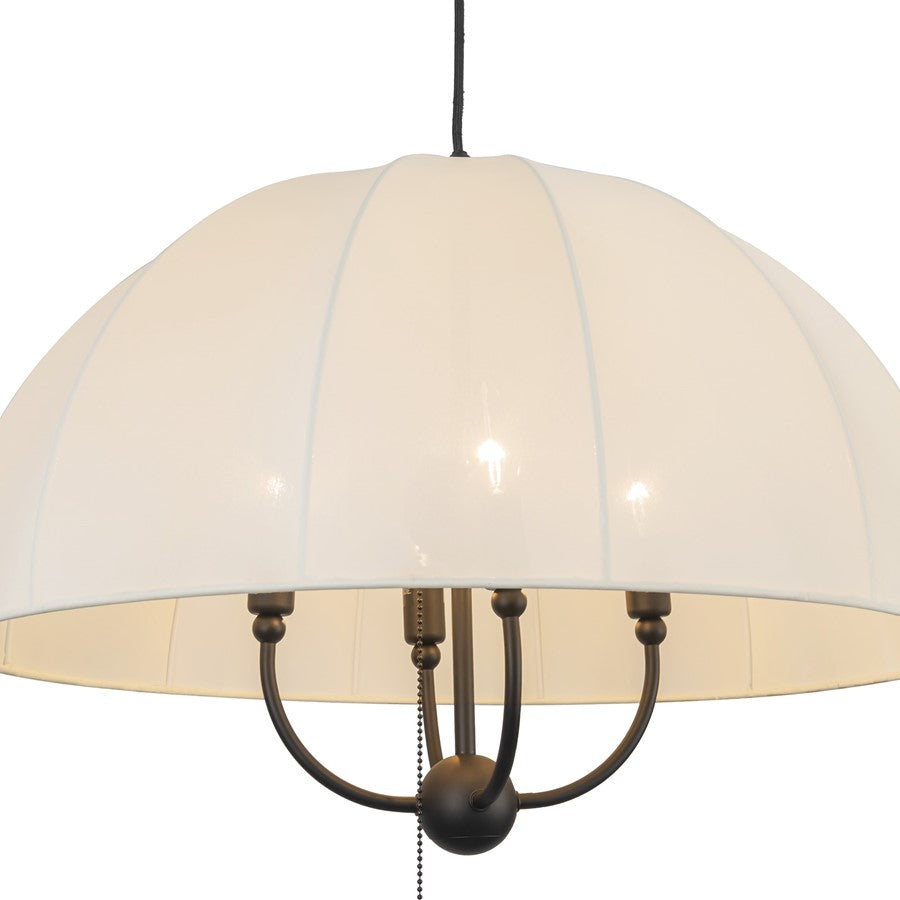 Kuzco Crosby 24" Socket Pendant, Matte Black/Spandex Shade